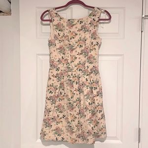 Anthropologie Pink Martini Floral Fit & Flare Dress XS